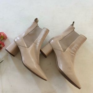 H&M Leather Slip-On Ankle Booties